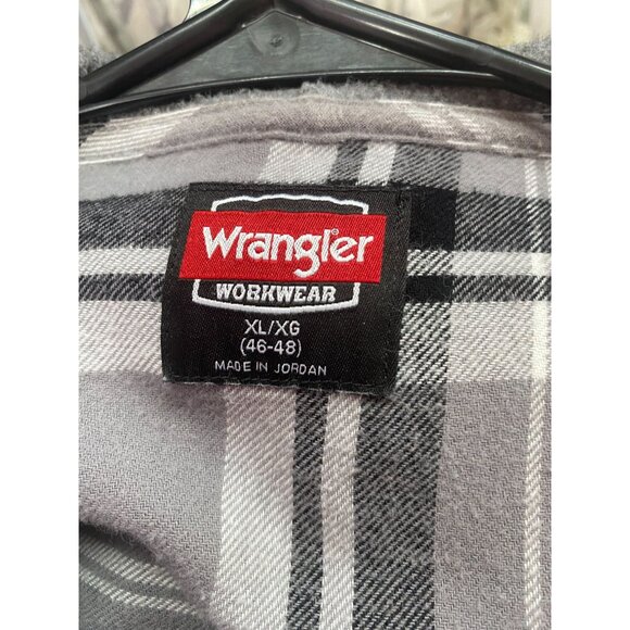 Wrangler Men's XL 46-48 Gray Denim Workwear Jacket/Shacket Fleeced lined Hood - Picture 6 of 9